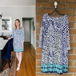 Lilly Pulitzer Women’s Hollee Shift Dress Bright Navy Pineapple Party Small